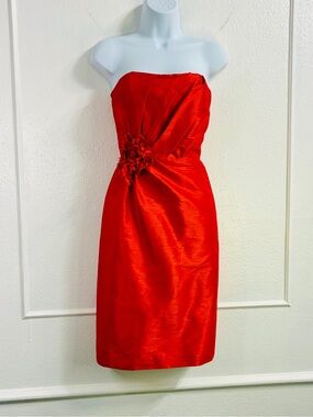 Jim Hjelm Occasions strapless Iridescent Orange cocktail dress Sz.12